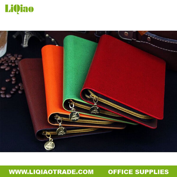 Colorful PU cover Business style notebook with zipper