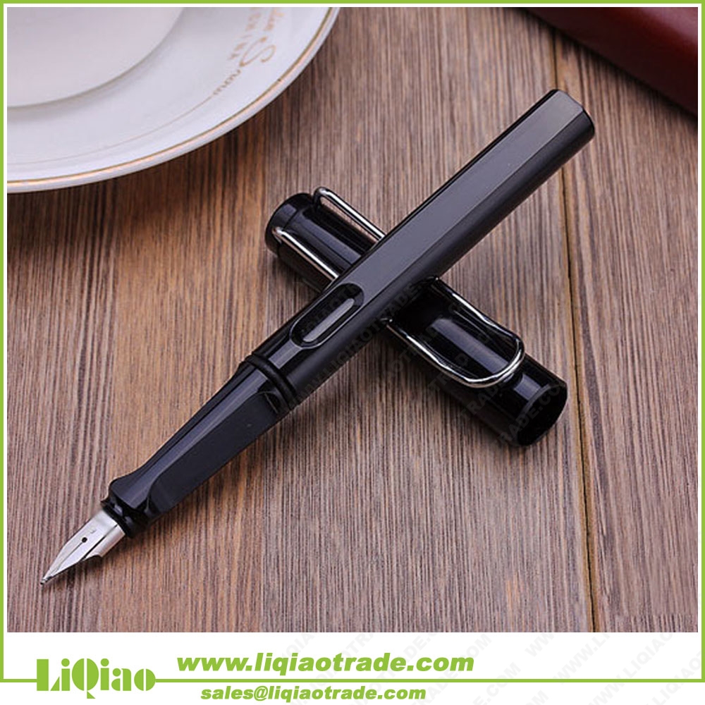 Plastic colorful fountain pen can with ink sac